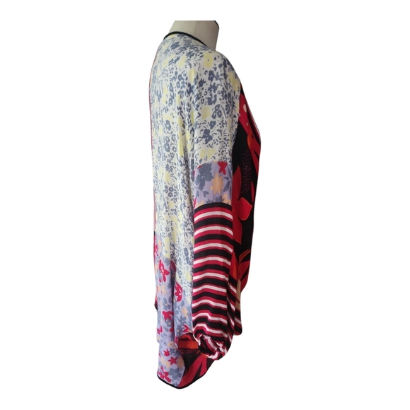 Anna & Ava Multicolor Open Front Kimono Cardigan OS Viscose - Picture 7 of 9